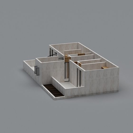Minimalist Low-Polygon Urban Building 3D model