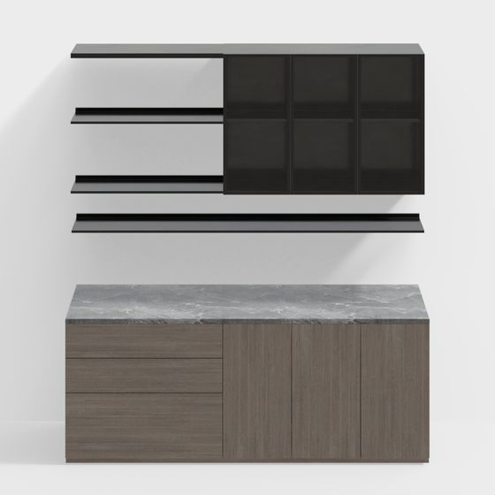 Urban Minimalist Bookshelf 3D model