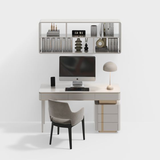 Modern Desk Combination 3D Model for Memberships