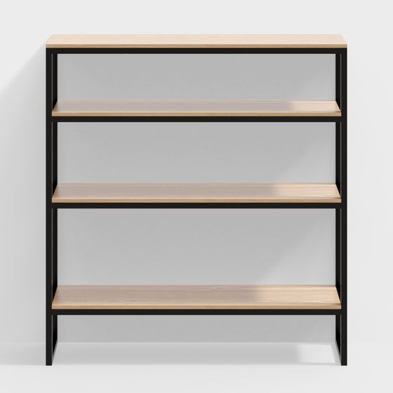 Stylish Low-Polygon Bookshelf 3D model