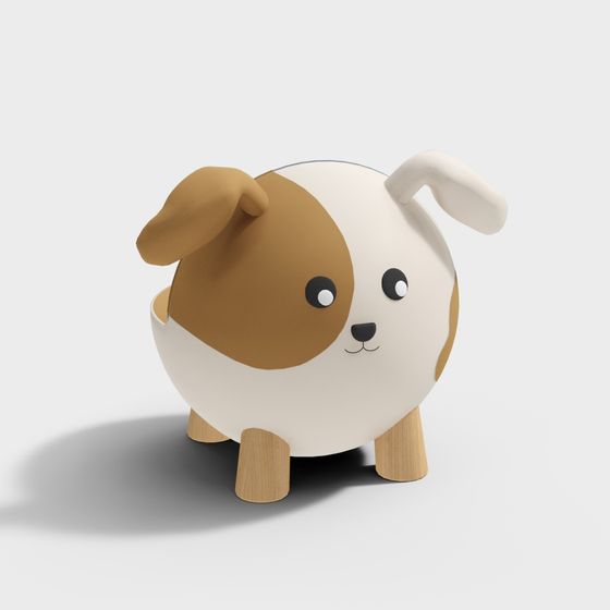 Buddy the Ball Cute 3D Dog Model