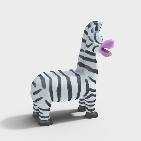 Mr. Zebra Low-Poly 3D Model