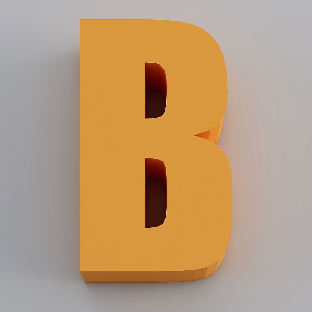 Vibrant Low-Poly Letter 'B' 3D Model