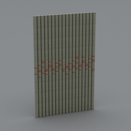 Stylish Low Poly Bamboo Curtain 3D model for Creative Projects