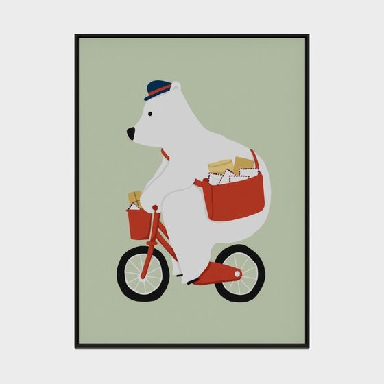 Adorable Polar Bear on a Bicycle 3D model