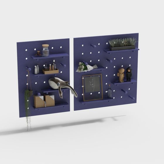 Elegant Low-Poly Wall Shelf 3D model