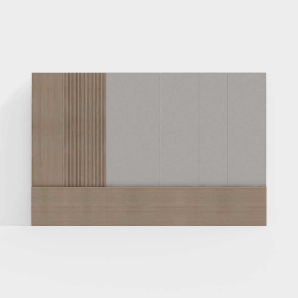 Affordable Luxury Wood Veneer Sofa Background Wall