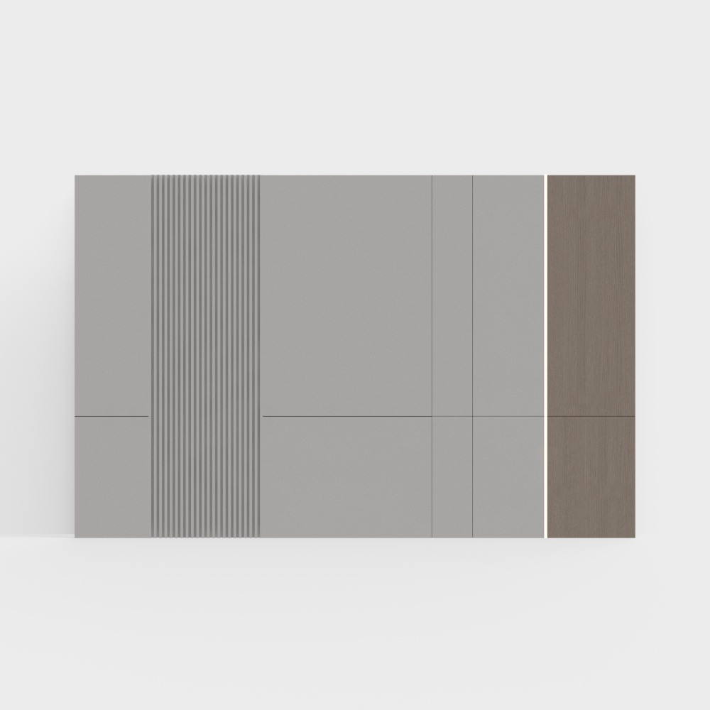 Light luxury wood veneer sofa background wall