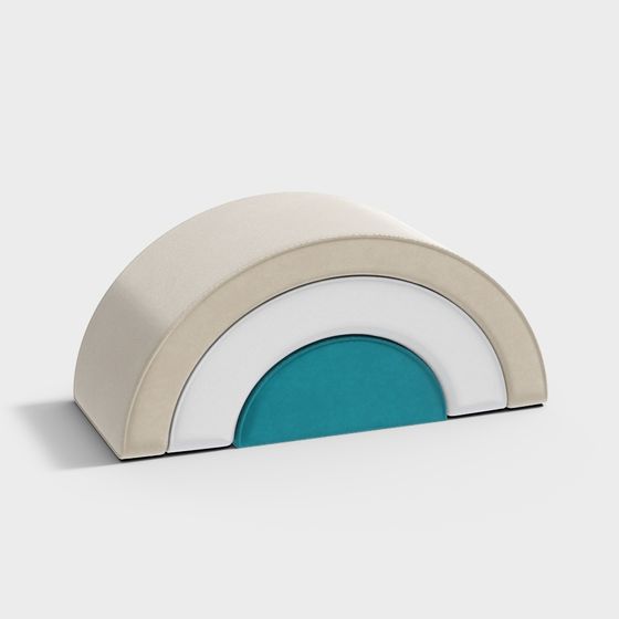 Stylish Semi-Circular Sofa 3D model