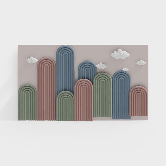 Cloud City 3D Model - Dreamy Low Poly Design