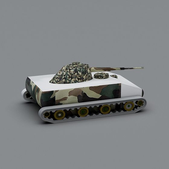 Low Polygon Camouflage Tank 3D model