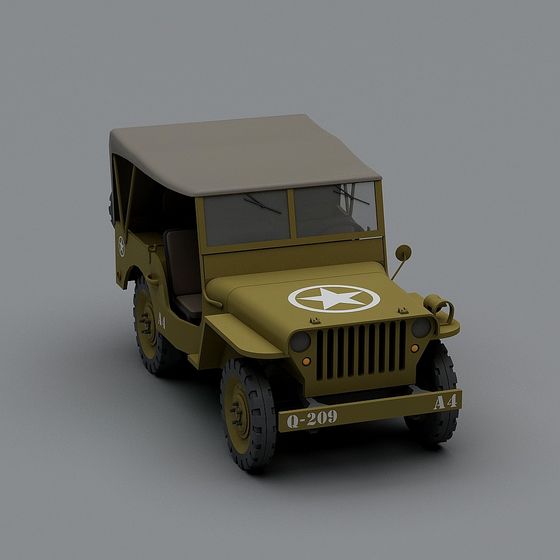 Vintage Military Vehicle 3D Model