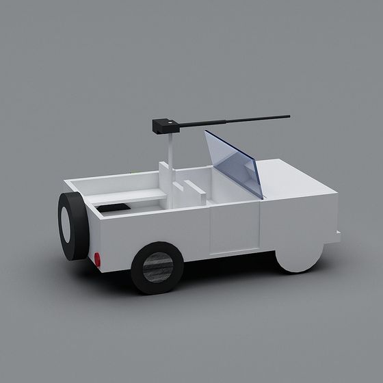 Retro Low Poly Truck 3D model