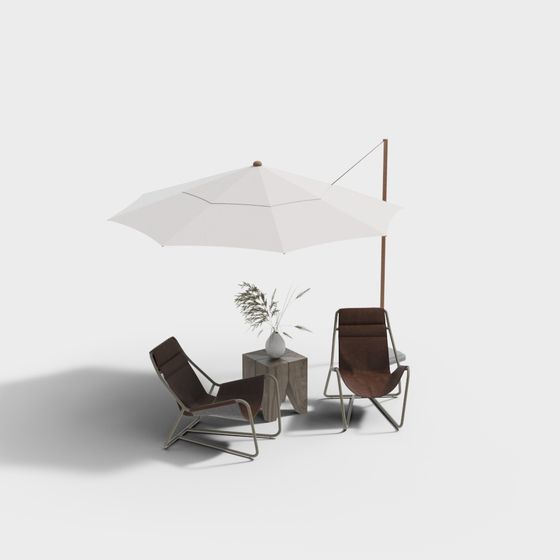 Minimalist Outdoor Lounge Set 3D model