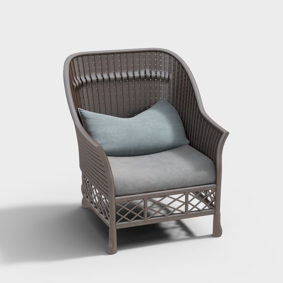 Stylish Rattan Chair 3D model for Modern Interiors