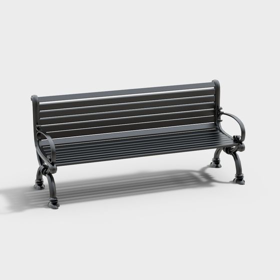 Vintage Park Bench 3D model