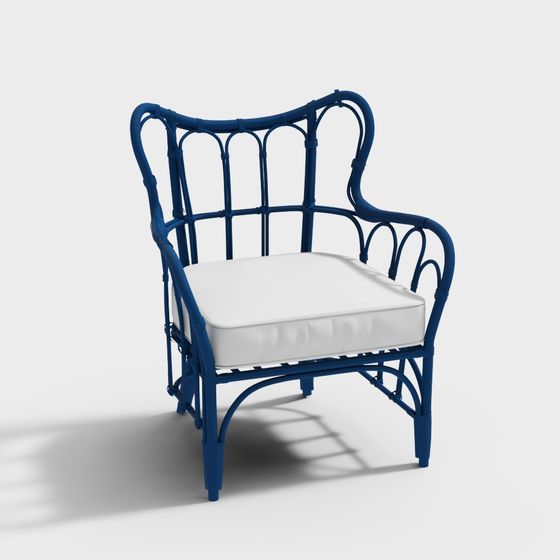 Stylish Rattan Chair 3D model for Creative Spaces