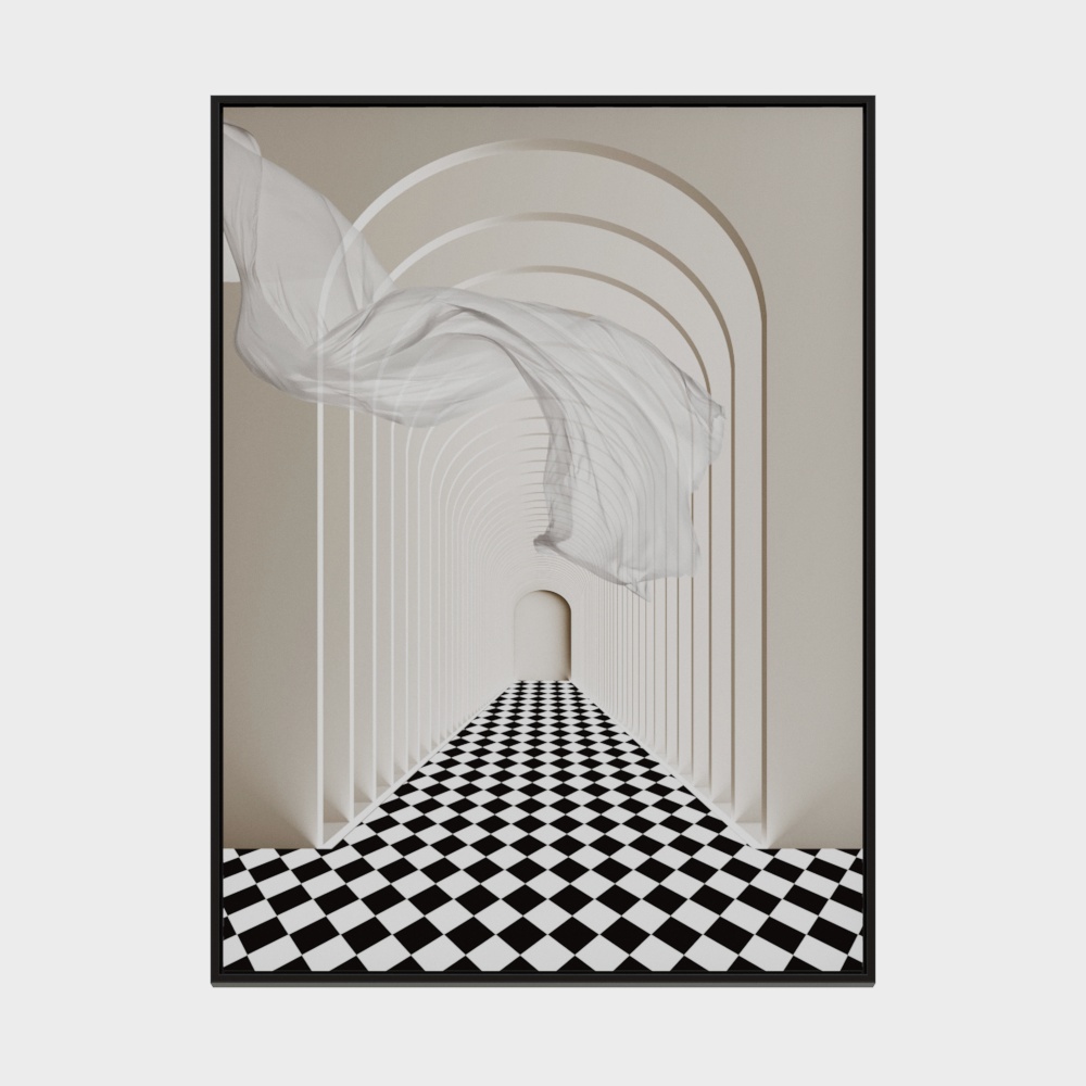 Time-Space Vortex 3D Model – Abstract Geometric Design