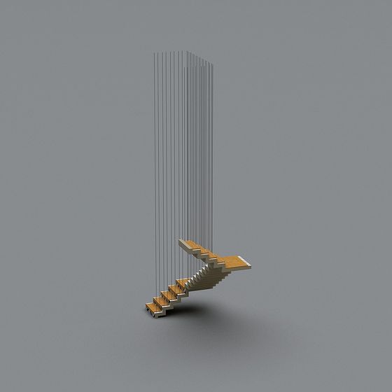 Low Polygon Style Staircase 3D model for Creative Projects