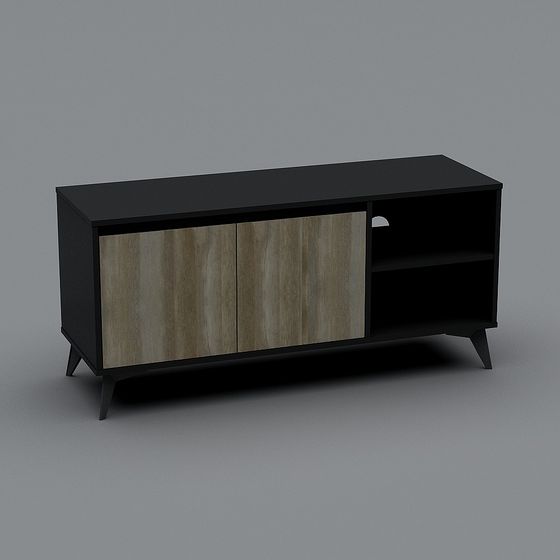 Mid-Century Modern Media Console 3D model
