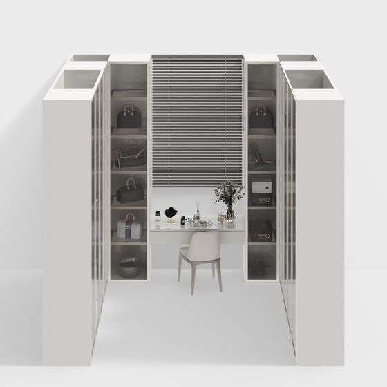 ชุดตู้เสื้อผ้าภายในห้องเปลี่ยนเสื้อผ้าสมัยใหม่