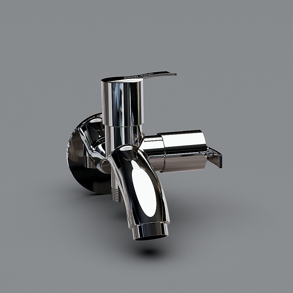 Sleek Low-Poly Faucet 3D model