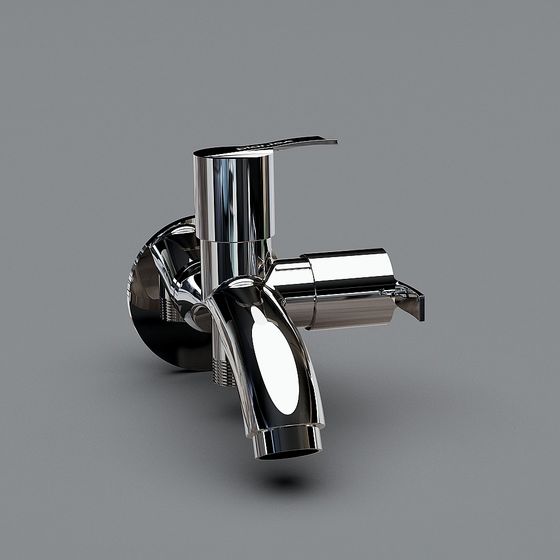 Sleek Low-Poly Faucet 3D model