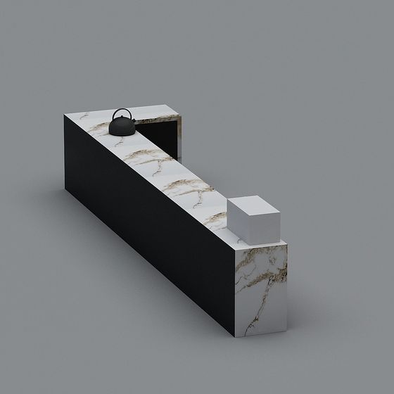 Elegant Marble Reception Desk 3D model