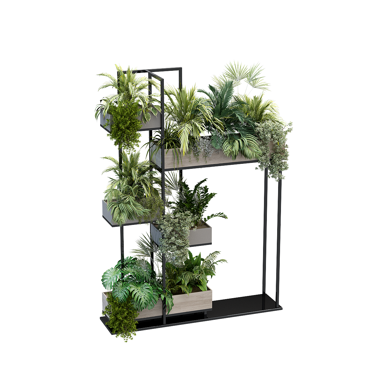 Vertical Garden Rack 3D Model – Low-Poly Plant Display