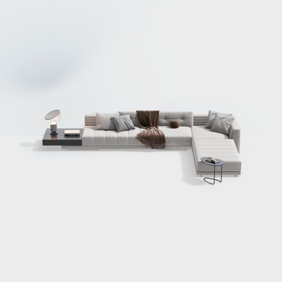 Urban Comfort Low-Poly Sofa 3D model