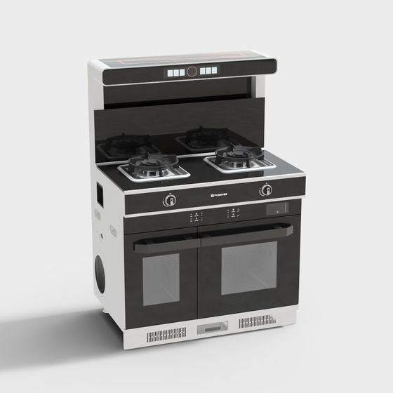 Sleek Modern Kitchen Stove 3D model