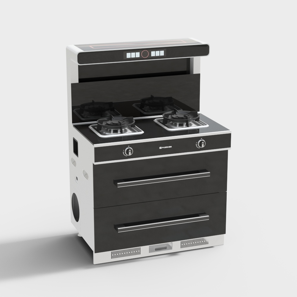 Stylish Gas Stove 3D Model for Modern Kitchens