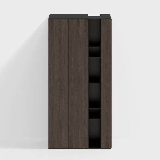 Modern Brown Bookcase 3D Model for Contemporary Storage