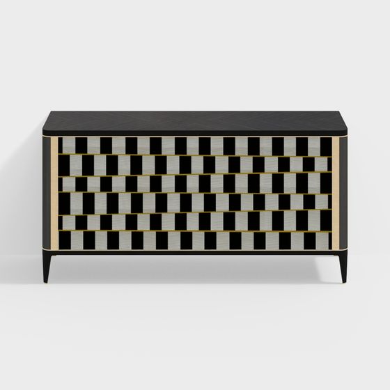 Chic Chessboard Art Cabinet 3D model for Modern Interiors