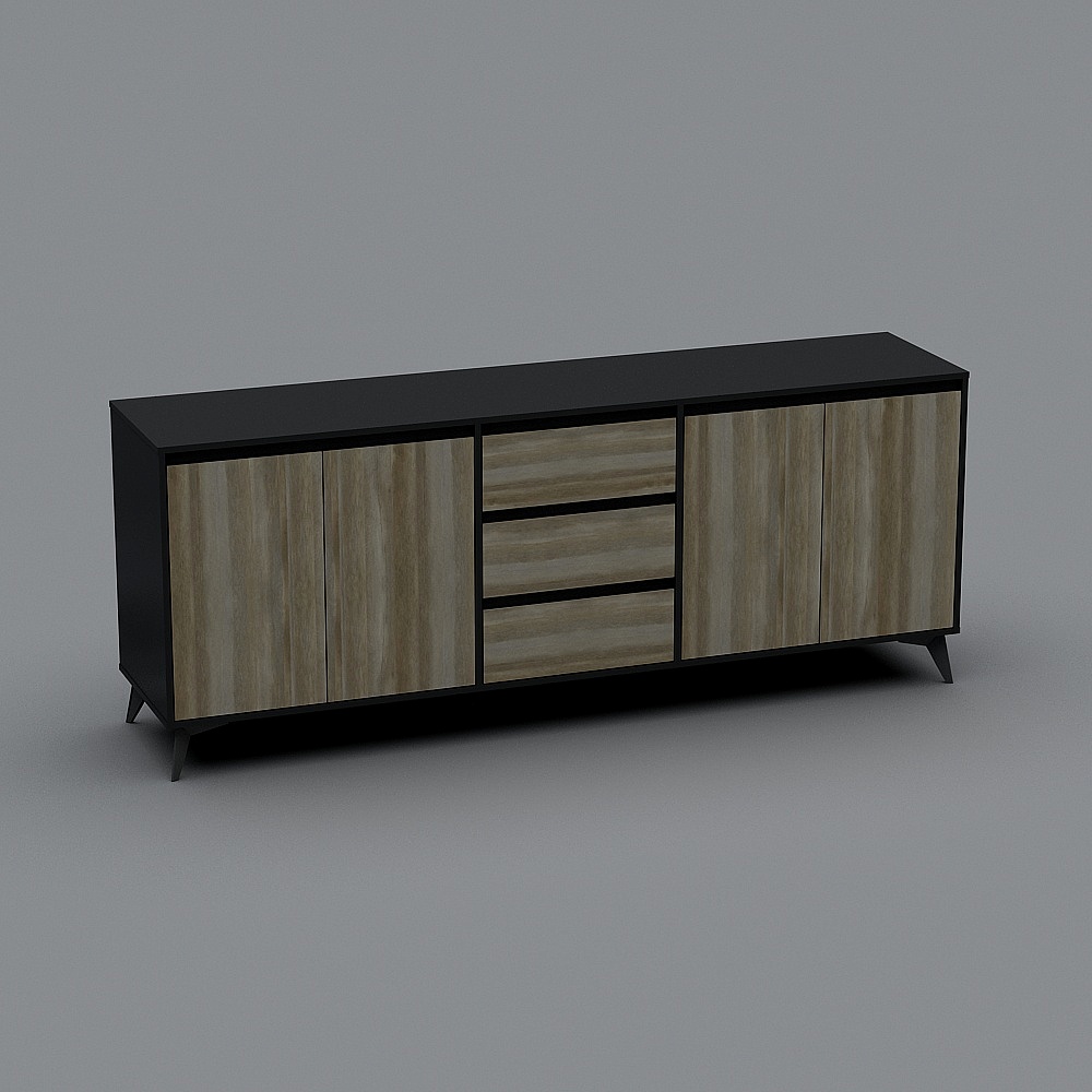 Elegant Minimalist TV Cabinet 3D model