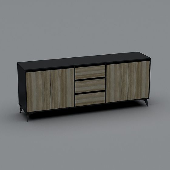 Elegant Minimalist TV Cabinet 3D model