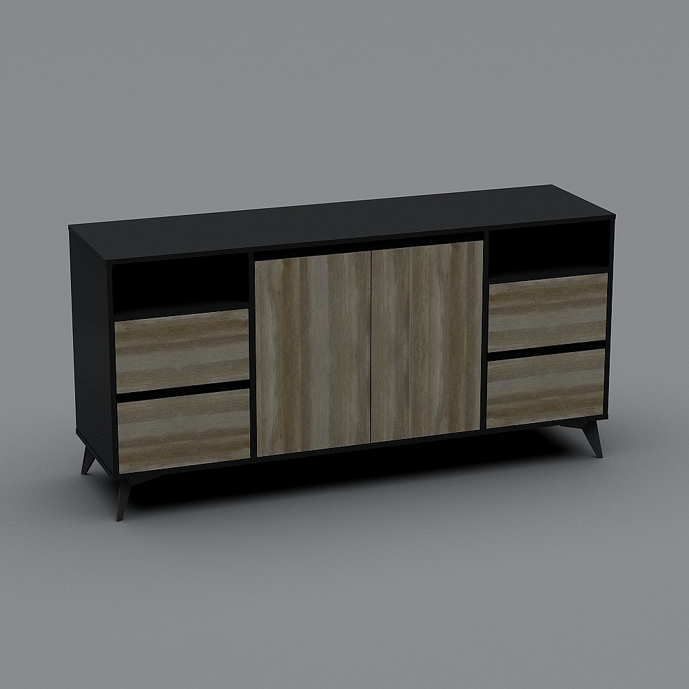 Minimalist Low-Poly TV Cabinet 3D model
