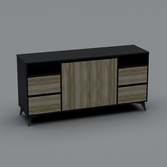 Elegant Low-Poly TV Cabinet 3D model for Modern Spaces