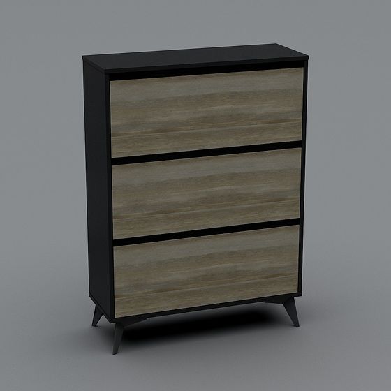 Stylish 3-Drawer Cabinet 3D model for Modern Interiors