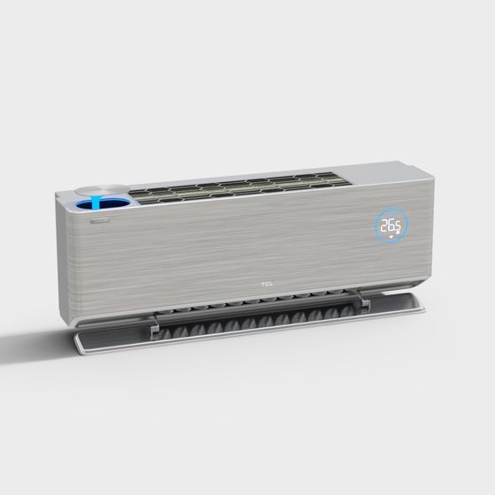 Modern Gray Air Conditioner 3D Model