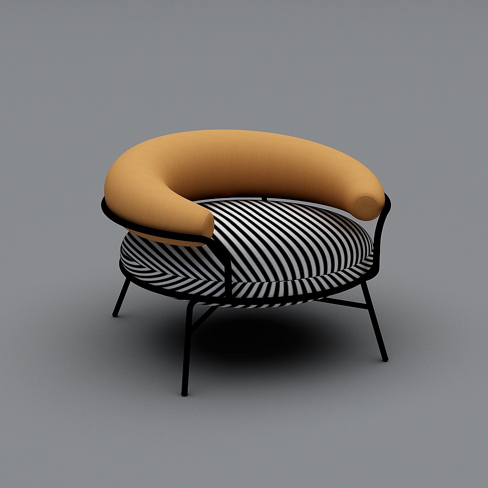 Stylish Low-Polygon Chair 3D model