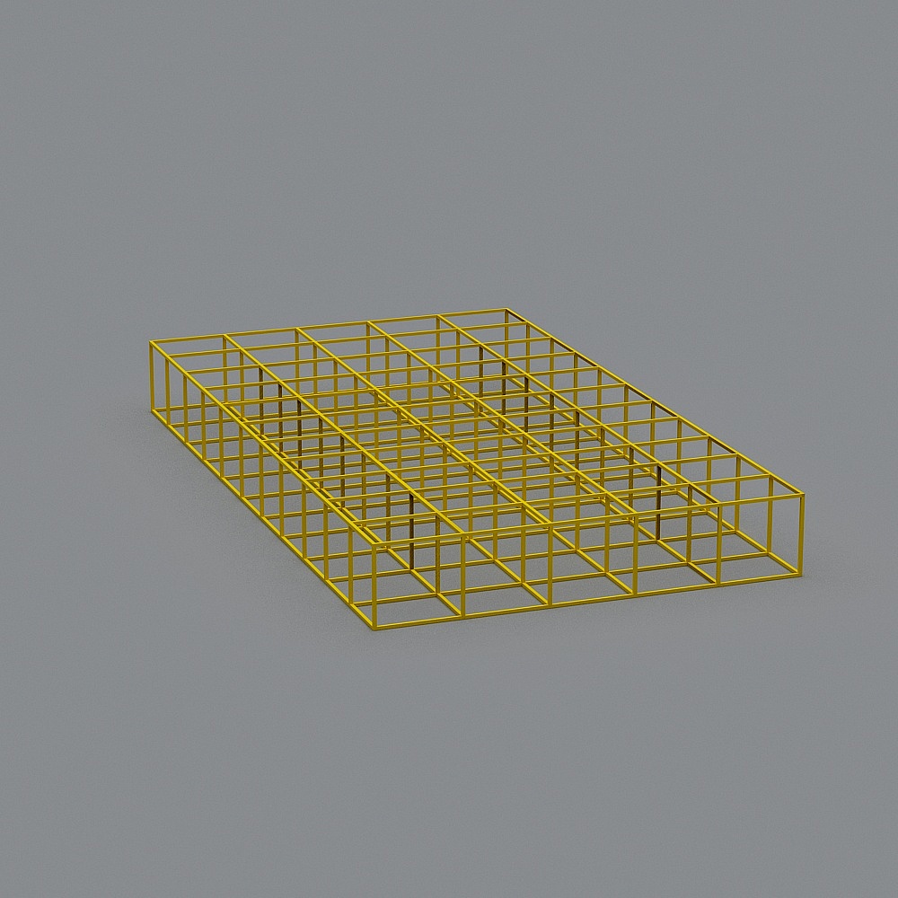 Metal Grid Framework 3D Model