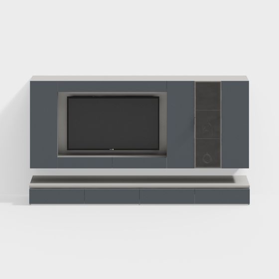 Stylish Low-Poly TV Cabinet 3D model