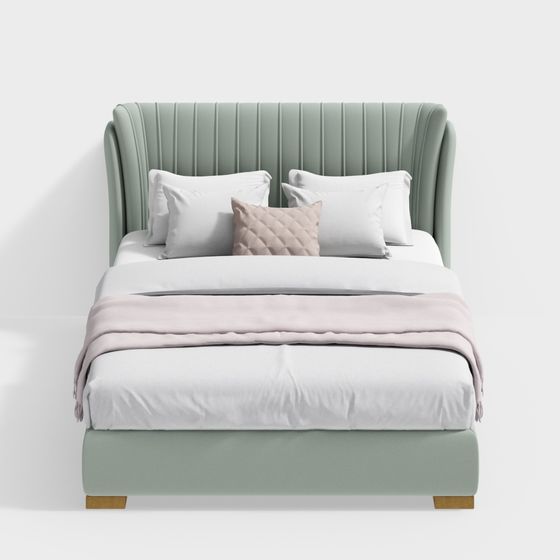 Chic Mint Bed 3D model