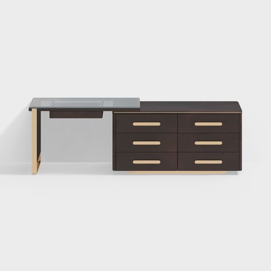 Elegant Executive Desk 3D model for Modern Workspaces