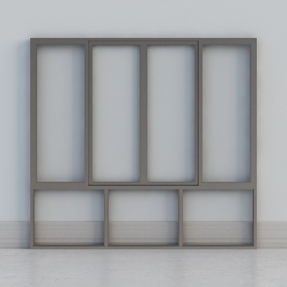 Big Windows 3D Model in Gray