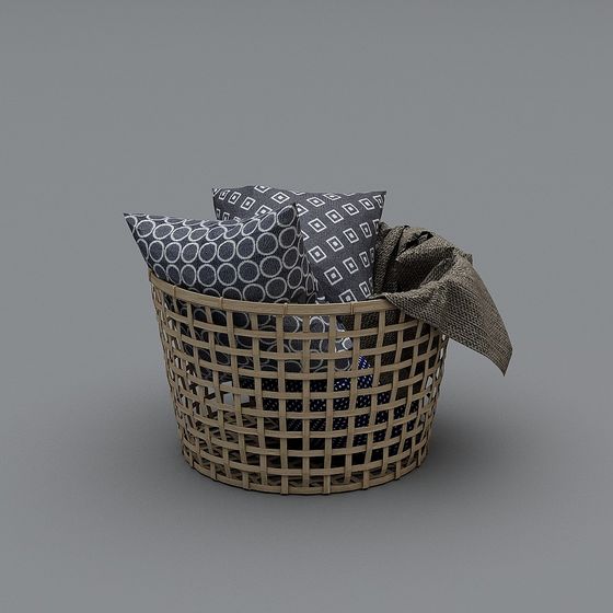 Stylish Woven Basket 3D model