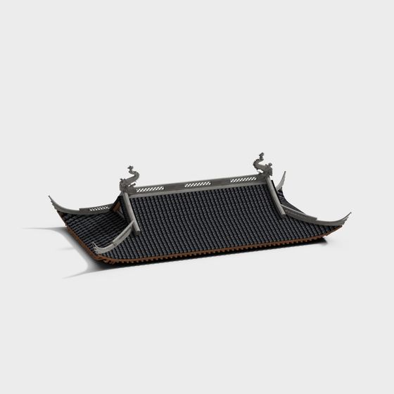 Traditional Eaves 3D Model with Oriental Aesthetic