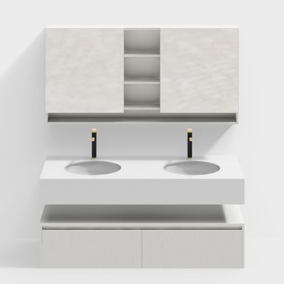 7.5 맞춤형 욕실 캐비닛 렌더링 1