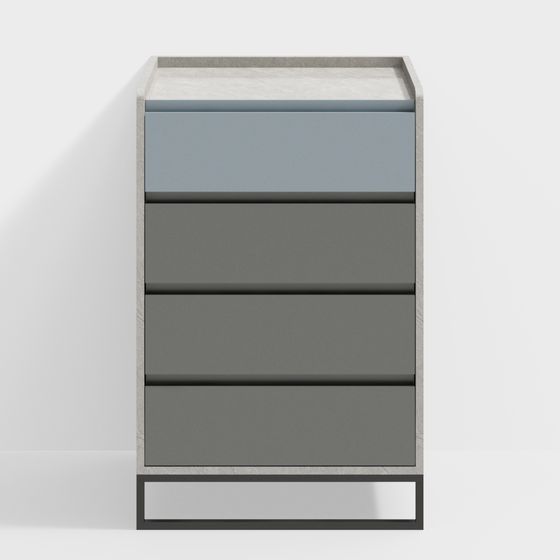 Concrete Drawer Cabinet 3D model for Modern Interiors